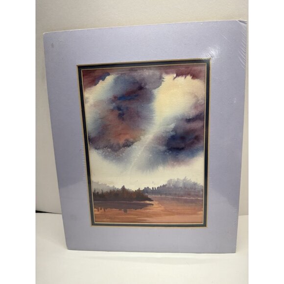 Original Southwest Desert Landscape Watercolor Painting With Double Mat - Picture 1 of 9